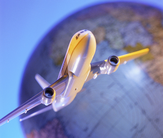 airplane and globe airplane and globe
